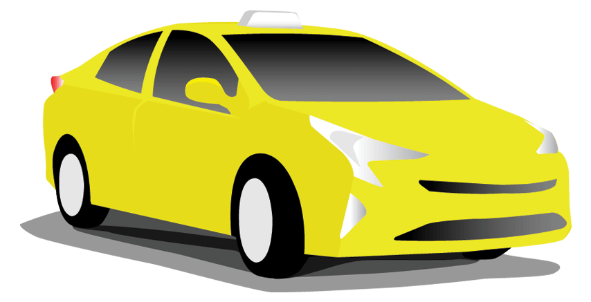 Yellow Prius Taxi
